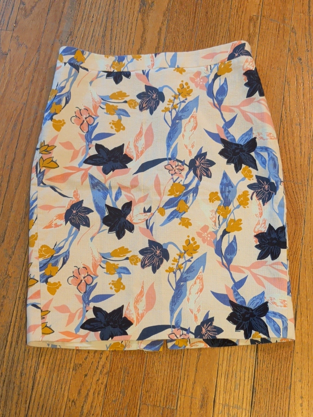 J.Crew Pink And Blue Floral Pencil Skirt